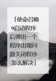 使命召唤9启动程序后弹出一个程序出现问题关闭程序怎么解决