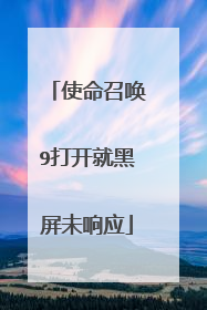 使命召唤9打开就黑屏未响应