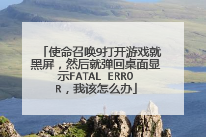 使命召唤9打开游戏就黑屏,然后就弹回桌面显示FATAL ERROR,我该怎么办