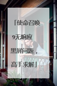 使命召唤9无响应 黑屏问题,高手求解