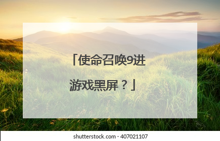 使命召唤9进游戏黑屏?