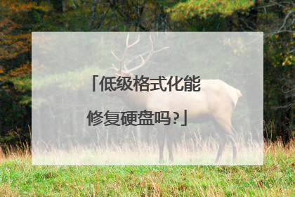 低级格式化能修复硬盘吗?