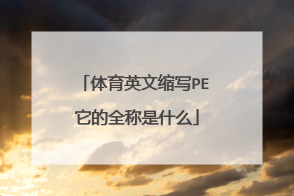 体育英文缩写PE它的全称是什么