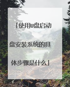 使用U盘启动盘安装系统的具体步骤是什么