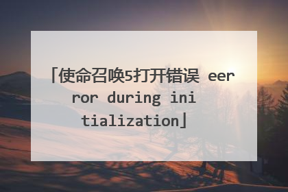 使命召唤5打开错误 eerror during initialization