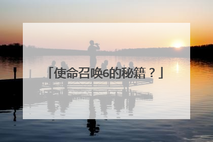 使命召唤6的秘籍?