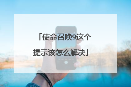 使命召唤9这个提示该怎么解决