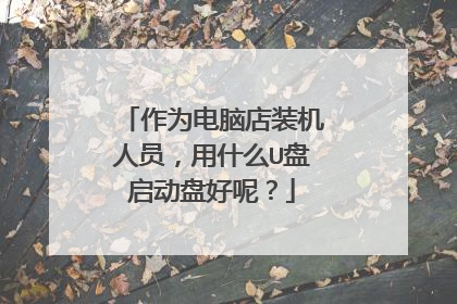 作为电脑店装机人员，用什么U盘启动盘好呢？