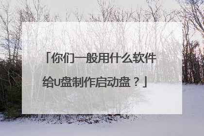 你们一般用什么软件给U盘制作启动盘?