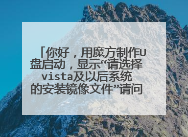 你好,用魔方制作U盘启动,显示“请选择vista及以后系统的安装镜像文件”请问什么问题?