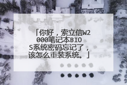 你好,索立信W2000笔记本BIOS系统密码忘记了,该怎么重装系统。