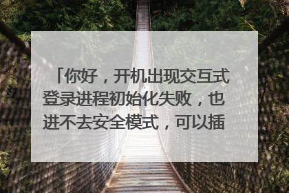 你好,开机出现交互式登录进程初始化失败,也进不去安全模式,可以插U盘进pe,不重装系统要怎么解决?