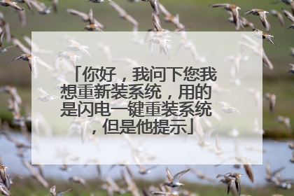 你好,我问下您我想重新装系统,用的是闪电一键重装系统,但是他提示