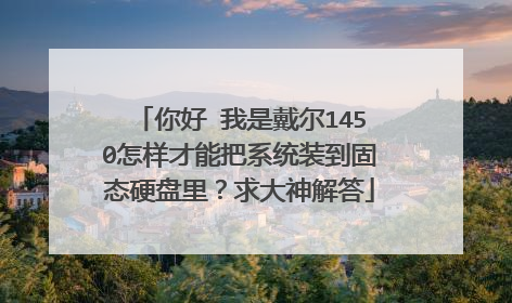 你好 我是戴尔1450怎样才能把系统装到固态硬盘里?求大神解答