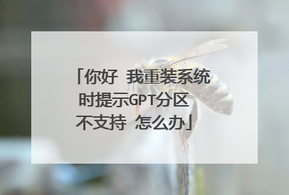 你好 我重装系统时提示GPT分区 不支持 怎么办
