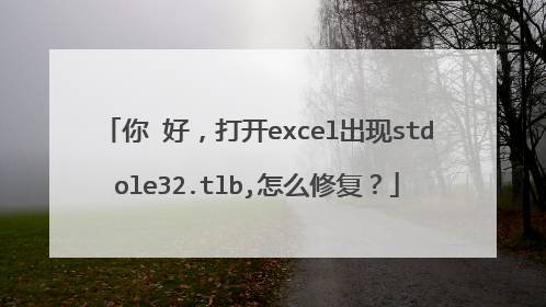 你 好,打开excel出现stdole32.tlb,怎么修复?