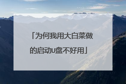 为何我用大白菜做的启动U盘不好用