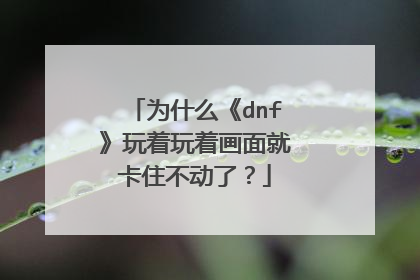 为什么《dnf》玩着玩着画面就卡住不动了?