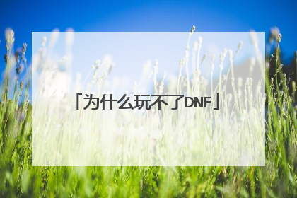 为什么玩不了DNF