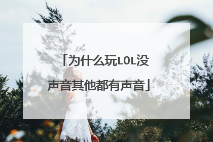 为什么玩LOL没声音其他都有声音