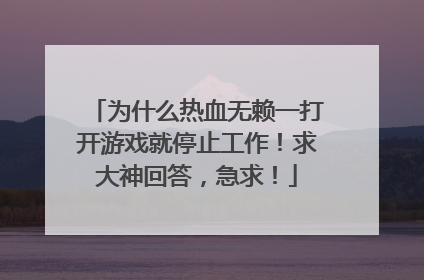 为什么热血无赖一打开游戏就停止工作!求大神回答,急求!