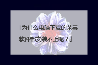为什么电脑下载的杀毒软件都安装不上呢?
