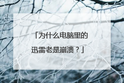 为什么电脑里的迅雷老是崩溃?