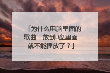 为什么电脑里面的歌曲一放到U盘里面就不能播放了？