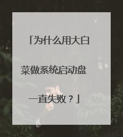 为什么用大白菜做系统启动盘一直失败?