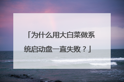 为什么用大白菜做系统启动盘一直失败?