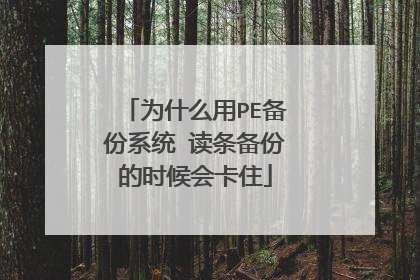为什么用PE备份系统 读条备份的时候会卡住