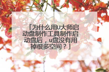 为什么用U大师启动盘制作工具制作启动盘后,u盘没有用掉很多空间?