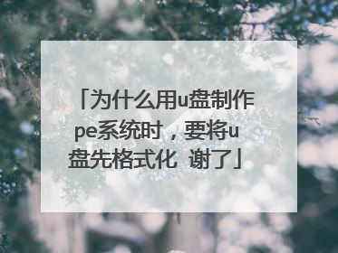 为什么用u盘制作pe系统时，要将u盘先格式化 谢了