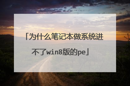 为什么笔记本做系统进不了win8版的pe