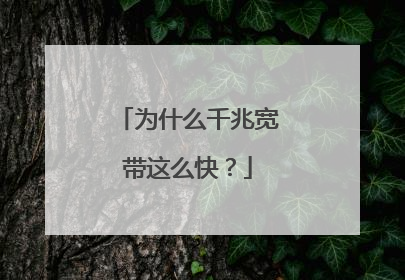 为什么千兆宽带这么快?