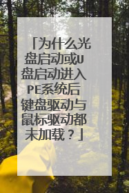 为什么光盘启动或U盘启动进入PE系统后键盘驱动与鼠标驱动都未加载？