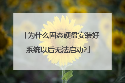 为什么固态硬盘安装好系统以后无法启动?