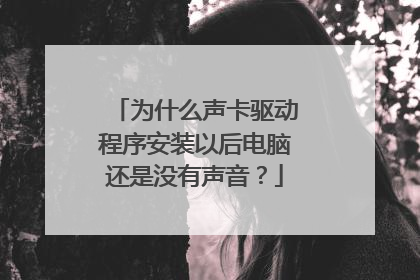 为什么声卡驱动程序安装以后电脑还是没有声音？