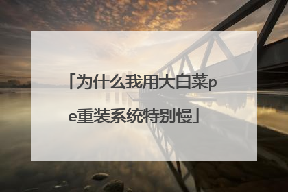 为什么我用大白菜pe重装系统特别慢