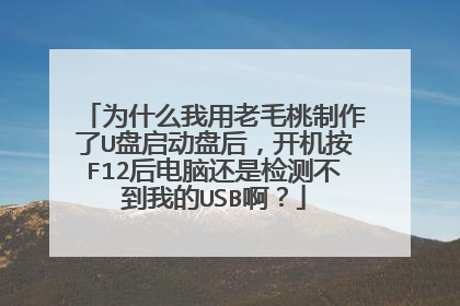 为什么我用老毛桃制作了U盘启动盘后，开机按F12后电脑还是检测不到我的USB啊？