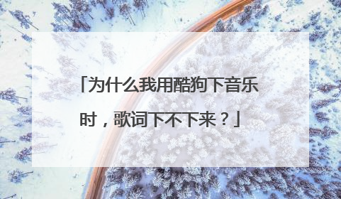为什么我用酷狗下音乐时,歌词下不下来?