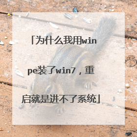 为什么我用win pe装了win7,重启就是进不了系统