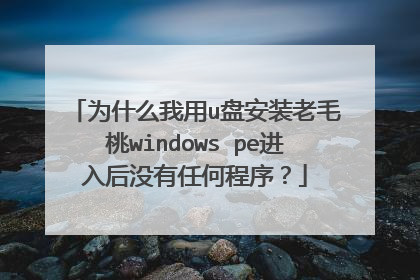 为什么我用u盘安装老毛桃windows pe进入后没有任何程序?