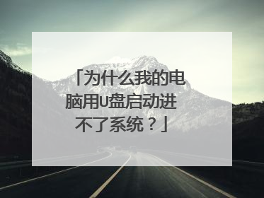 为什么我的电脑用U盘启动进不了系统？