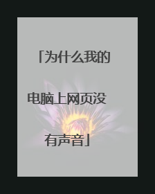 为什么我的电脑上网页没有声音