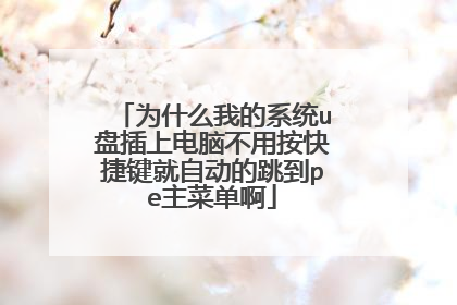 为什么我的系统u盘插上电脑不用按快捷键就自动的跳到pe主菜单啊