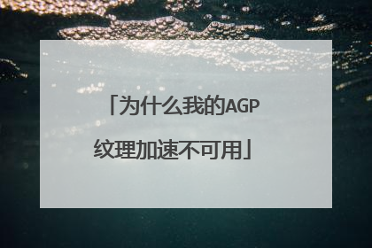 为什么我的AGP纹理加速不可用