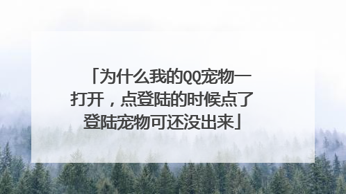 为什么我的QQ宠物一打开,点登陆的时候点了登陆宠物可还没出来