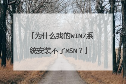 为什么我的WIN7系统安装不了MSN?