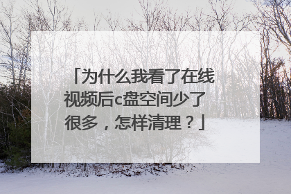 为什么我看了在线视频后c盘空间少了很多,怎样清理?